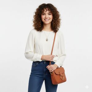 Anthropologie Dolan Hewson Balloon Sleeve Blouse Ivory Boho Top | Small